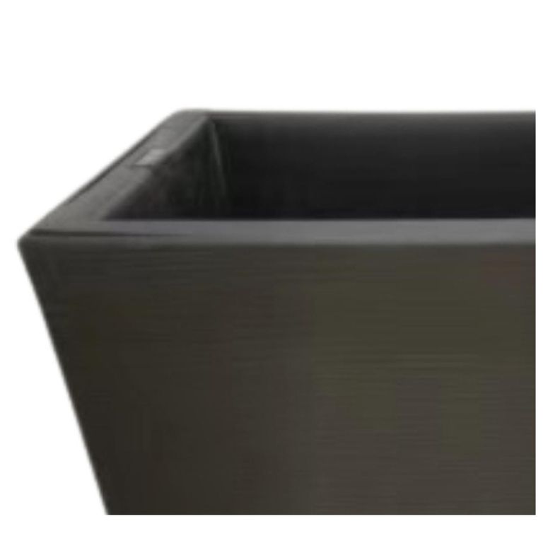 Macetero Autorregante Grande Simil Piedra 70x35x35 Negro-1