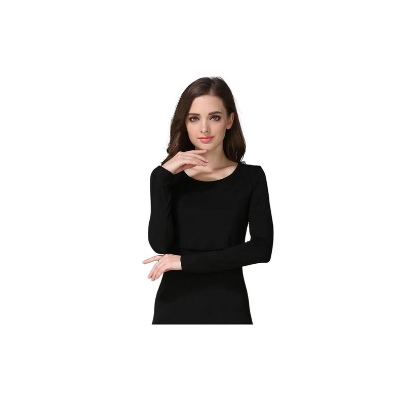 Polera Lactancia Maternidad Manga Larga Pili Negra-1