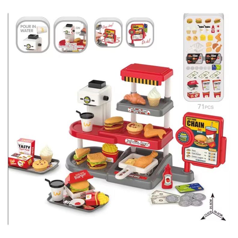 Supermercado Juguete Cocina De Comida Rapida Luz y sonido-1
