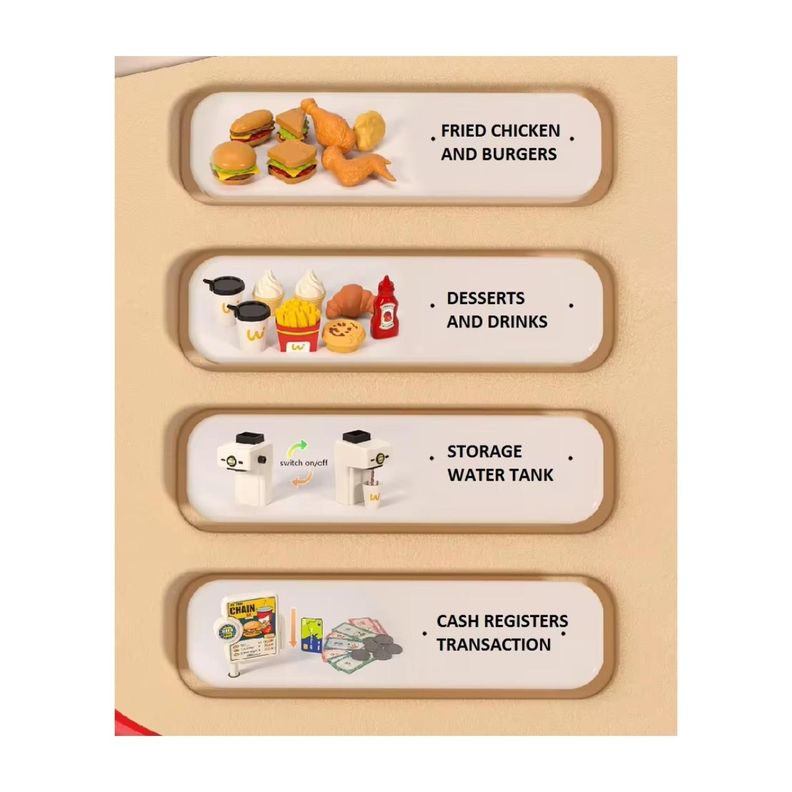 Supermercado Juguete Cocina De Comida Rapida Luz y sonido-2