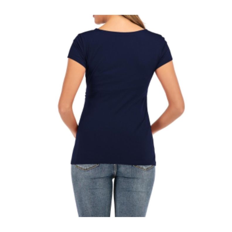 Polera Lactancia Maternidad Sofia Manga Corta Azul Marino-1