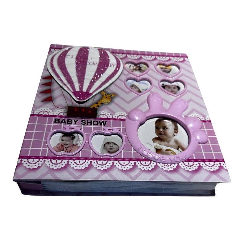 Album Foto Bebe Infantil Diseño Globo Rosa 120 Fotos-0