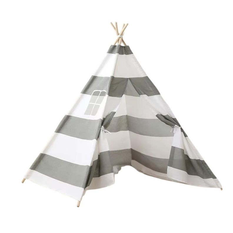 Carpa Tipi Ninos Infantil 160 Cm Rayas Gris Decoracion