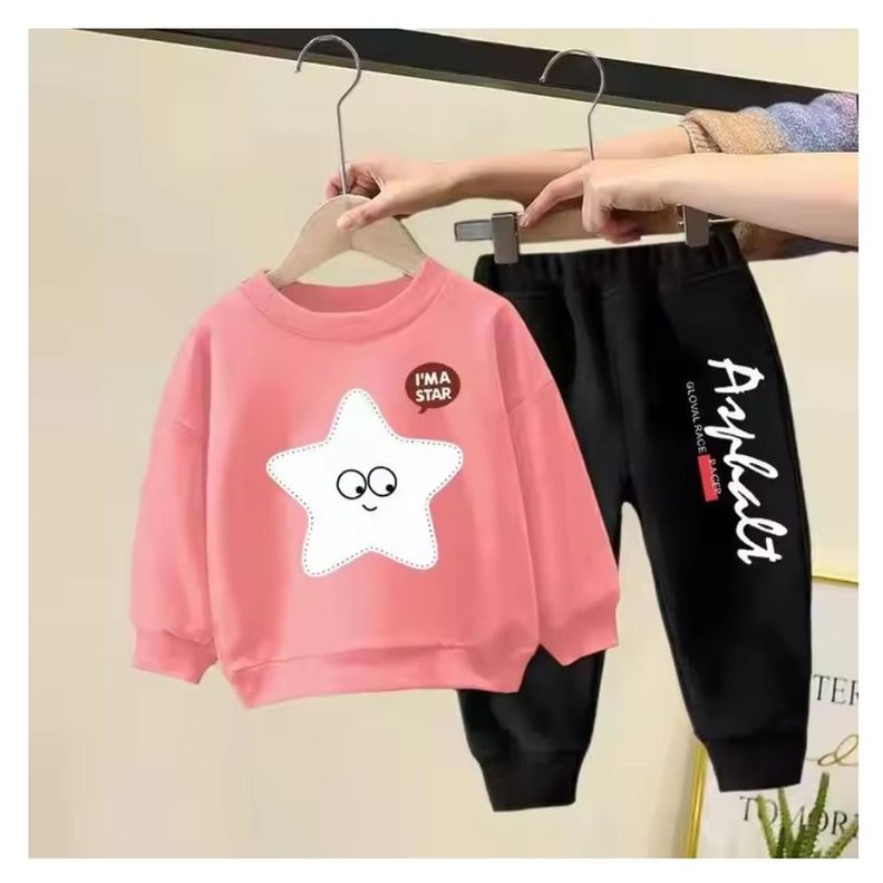 Buzo Niña Infantil Algodón 2 Piezas Poleron Pink Star-1
