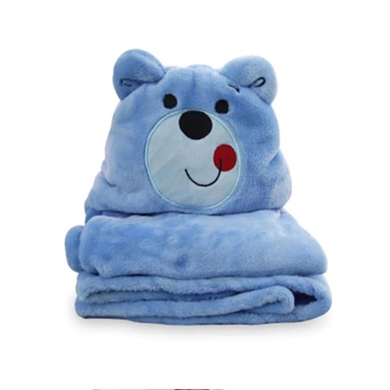 Toalla Bebe Con Capucha Oso Celeste-1