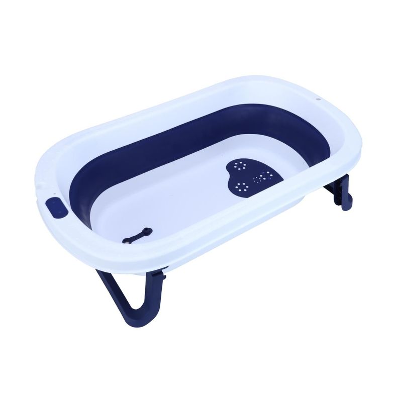Bañera Plegable Bebe Grande 80x49 Antideslizante Azul-0
