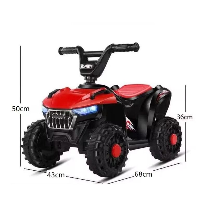 Cuatrimoto Auto Electrico Niño A Bateria Luz y Sonido Roja-1
