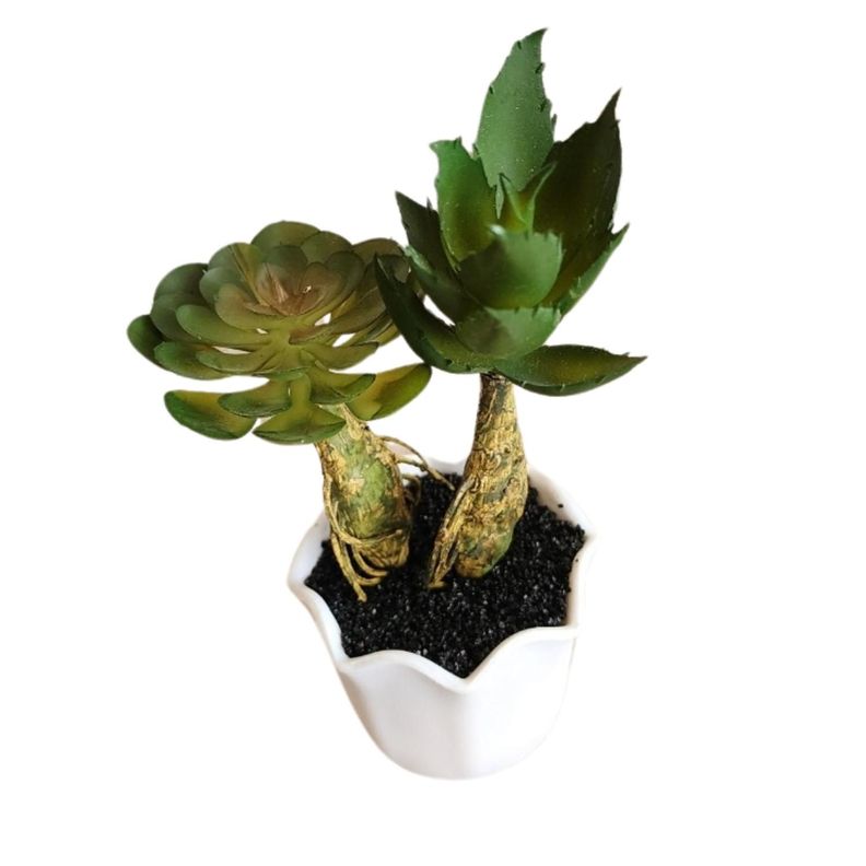 Suculentas Artificiales Con Macetero. Pack de 3. Decoracion-1