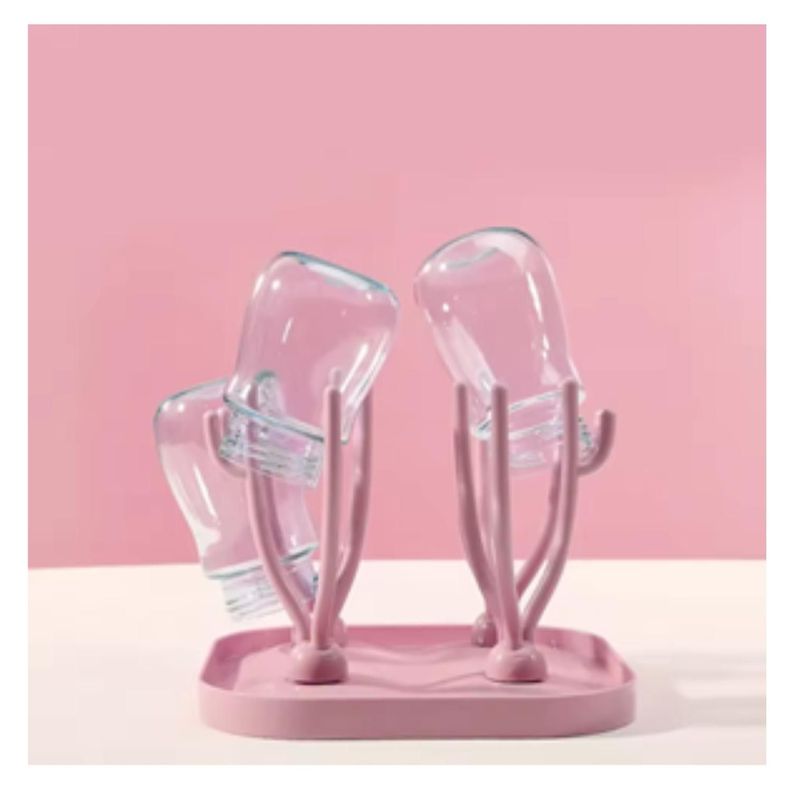 Secador Escurridor Organizador Mamaderas Biberones Rosa-2