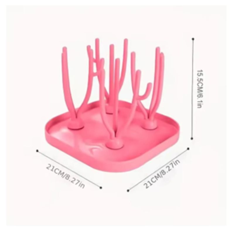 Secador Escurridor Organizador Mamaderas Biberones Rosa-3