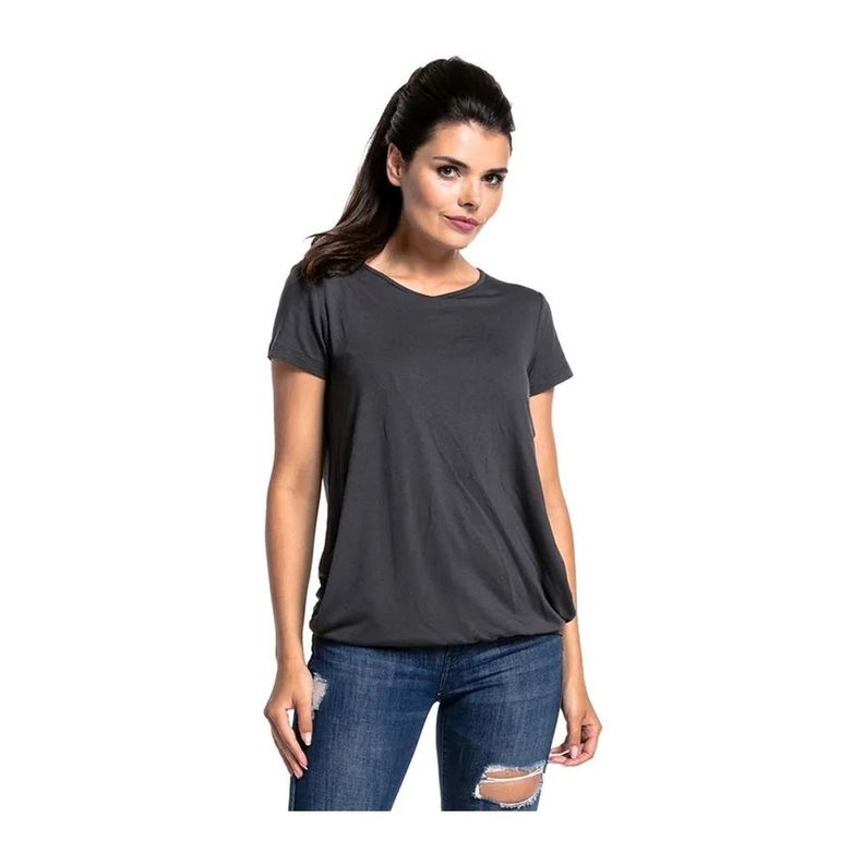Polera Lactancia Maternidad Manga Corta Gris XL gris-1