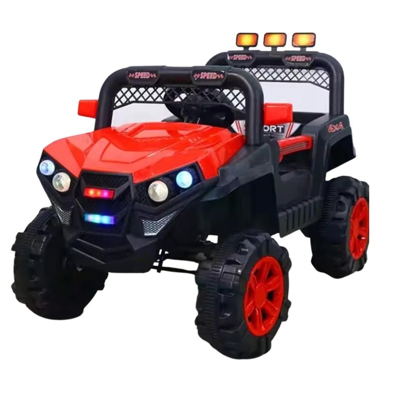 Auto Electrico Infantil Jeep A Batería Control Remoto Rojo-0