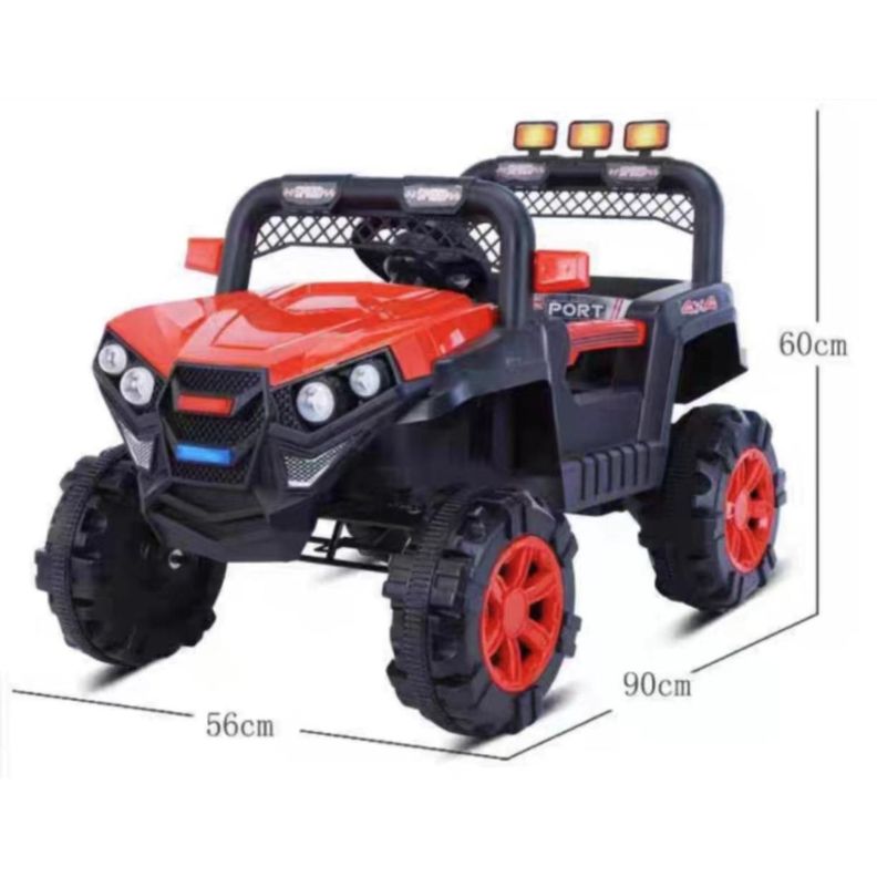 Auto Electrico Infantil Jeep A Batería Control Remoto Rojo-2