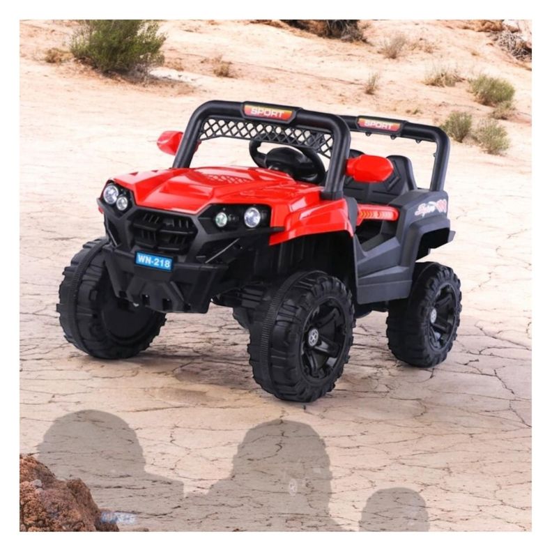 Auto Electrico Infantil Jeep A Batería Control Remoto Rojo-3