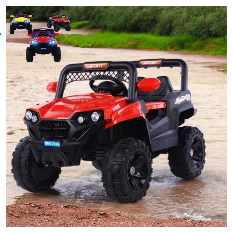 Auto Electrico Infantil Jeep A Batería Control Remoto Rojo-5