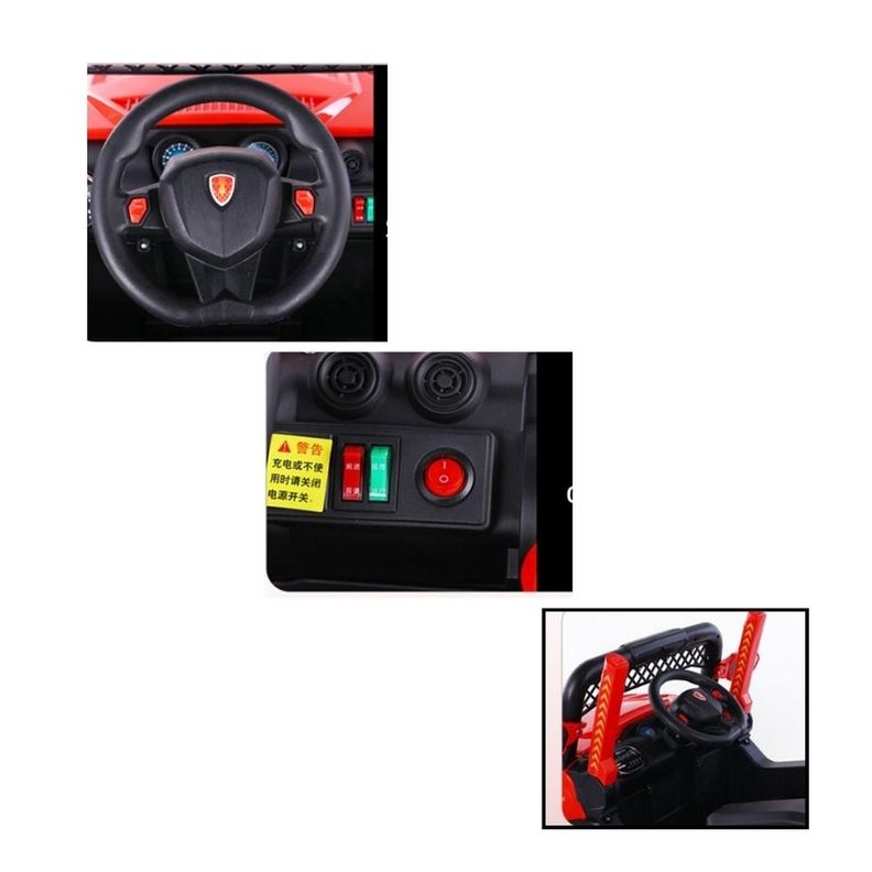Auto Electrico Infantil Jeep A Batería Control Remoto Rojo-6