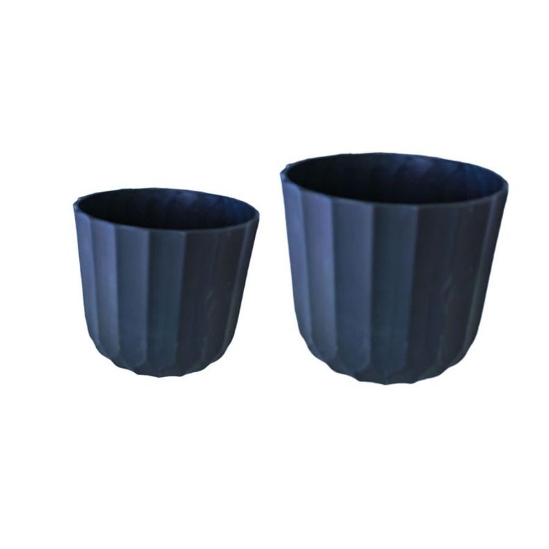 Pack 2 Maceteros Plasticos. Azul. 17,7x16,2 y 14,7x13,5 cm.