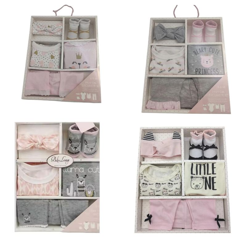 Set Bebe Ajuar Recien Nacido en Caja Regalo 5 Piezas Niña-2