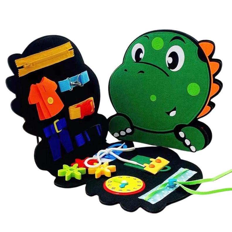 Tablero Sensorial Libro Bebe Desarrollo Sensorial Dinosaurio-0