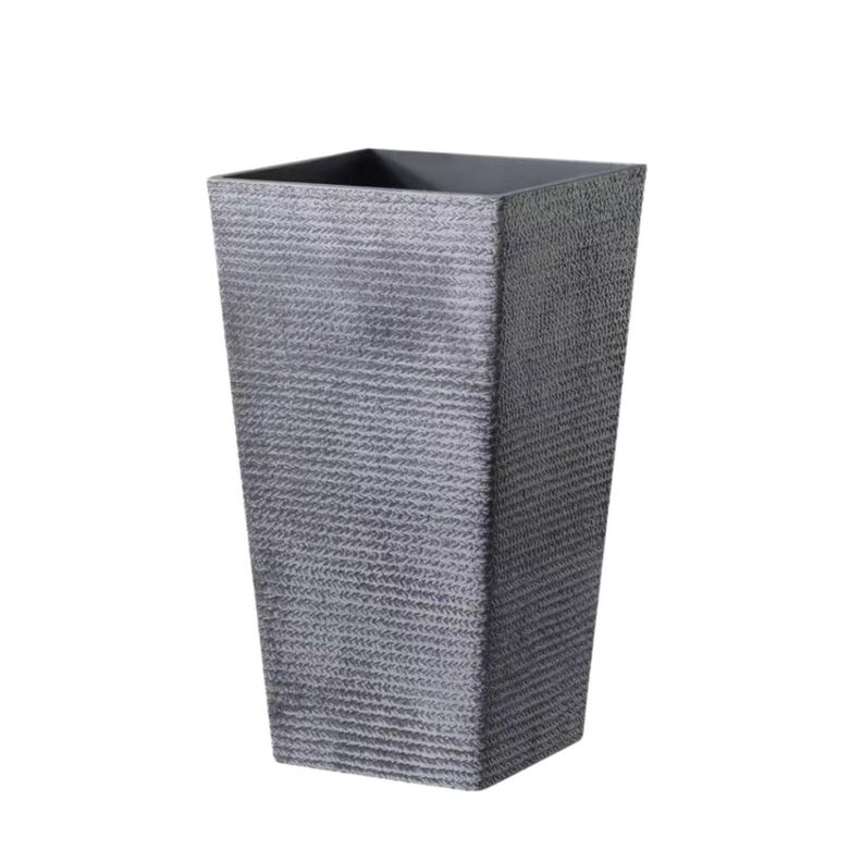Macetero Grande. Simil Piedra. 54x30x30 cm. Gris-0