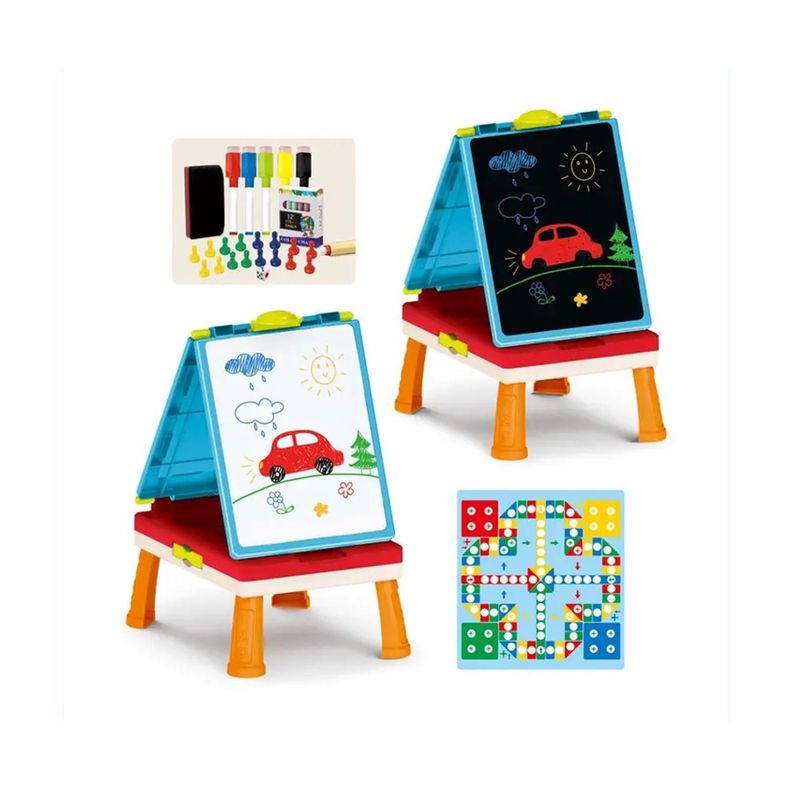 Pizarra Magnetica Doble Interactiva Con Juegos Mesa 3 En 1-0