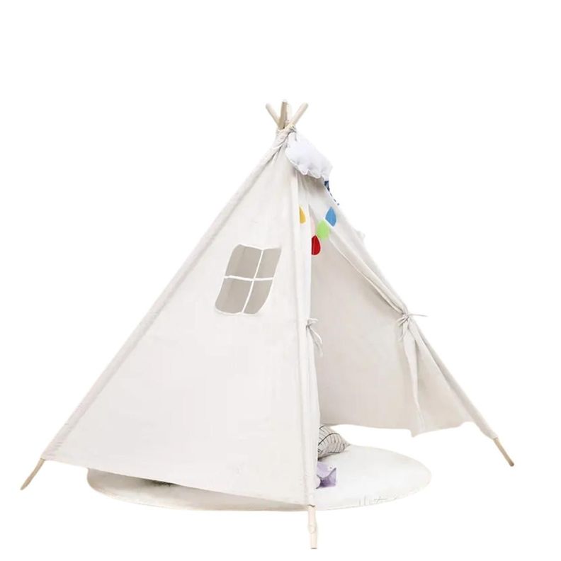Carpa Tipi Ninos Infantil 160 Cm Blanca Juguete Decoracion Blanco