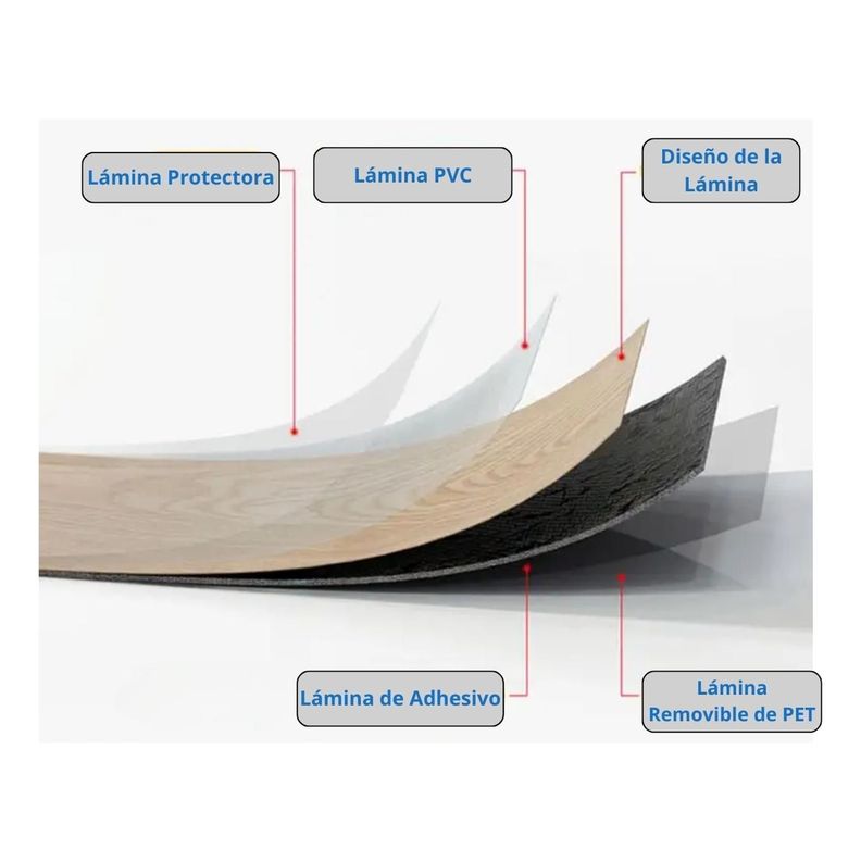 Piso Vinilico Adhesivo Simil Madera Cafe 5 m2 SPC68011-3