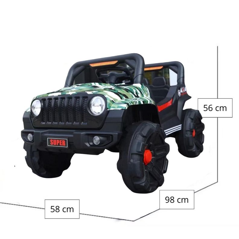 Auto Electrico Infantil Jeep Batería Con Control 2188pp Verde-1
