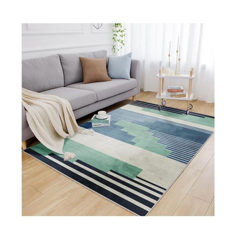 Alfombra Living 120X160 Cm. Cagliari Tapete 3D Sala Estar Negro