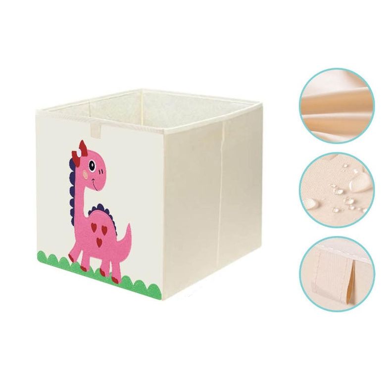 Caja Organizador Juguetes Ropa Infantil Kivara Dino Rosa-2
