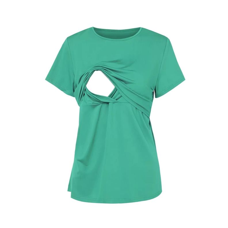 Polera Lactancia Maternidad Lina Manga Corta Esmeralda-0