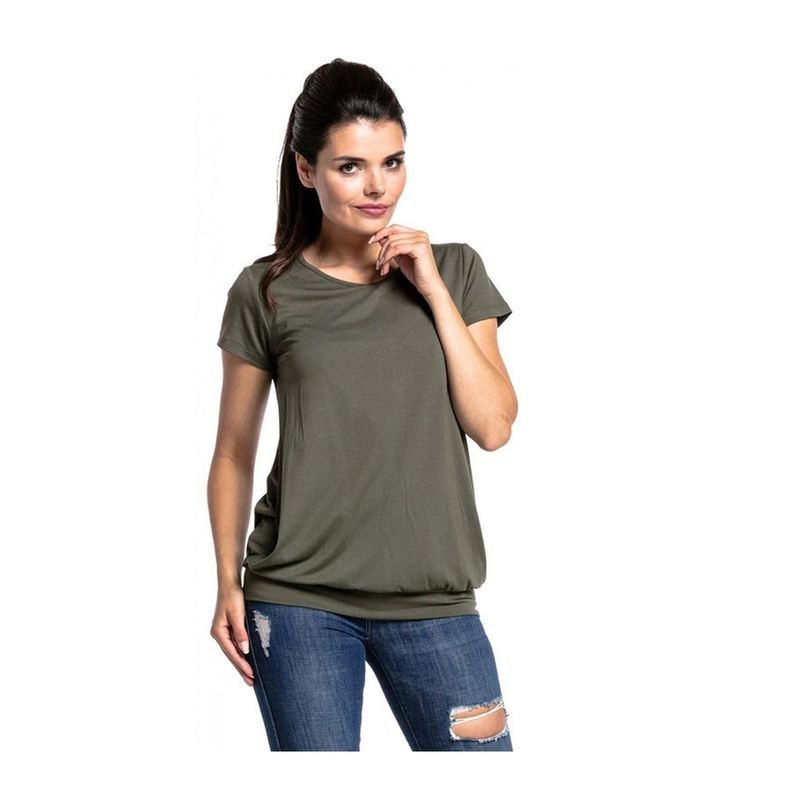 Polera Lactancia Maternidad Manga Corta Verde-1