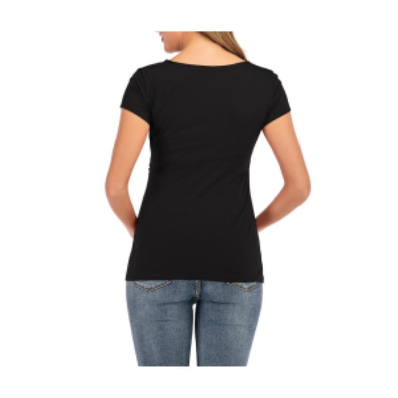 Polera Lactancia Maternidad Sofia Manga Corta Negra-2