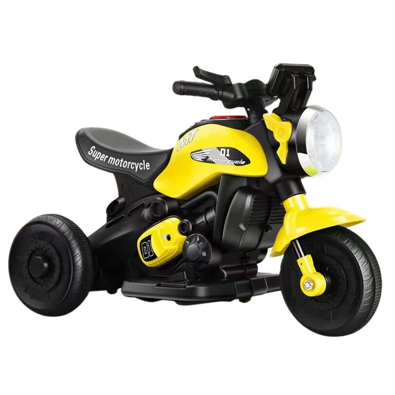 Moto Juguete Antivuelco Infantil Bateria 3 Ruedas 818 Yellow-0