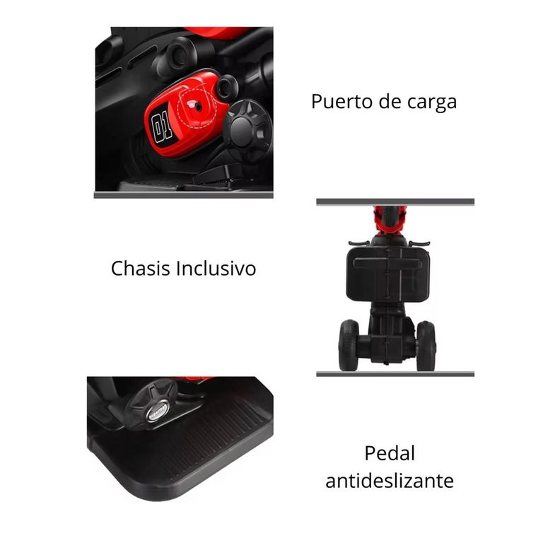 Moto Juguete Antivuelco Infantil Bateria 3 Ruedas 818 Yellow-3