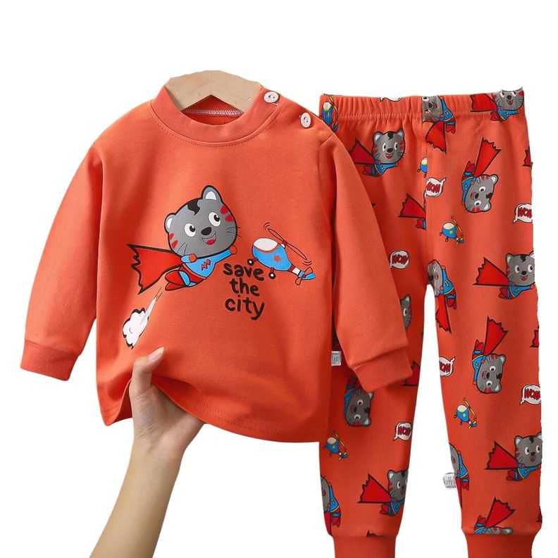 Pijama Niño Infantil Manga Larga Algodon Save The City-0