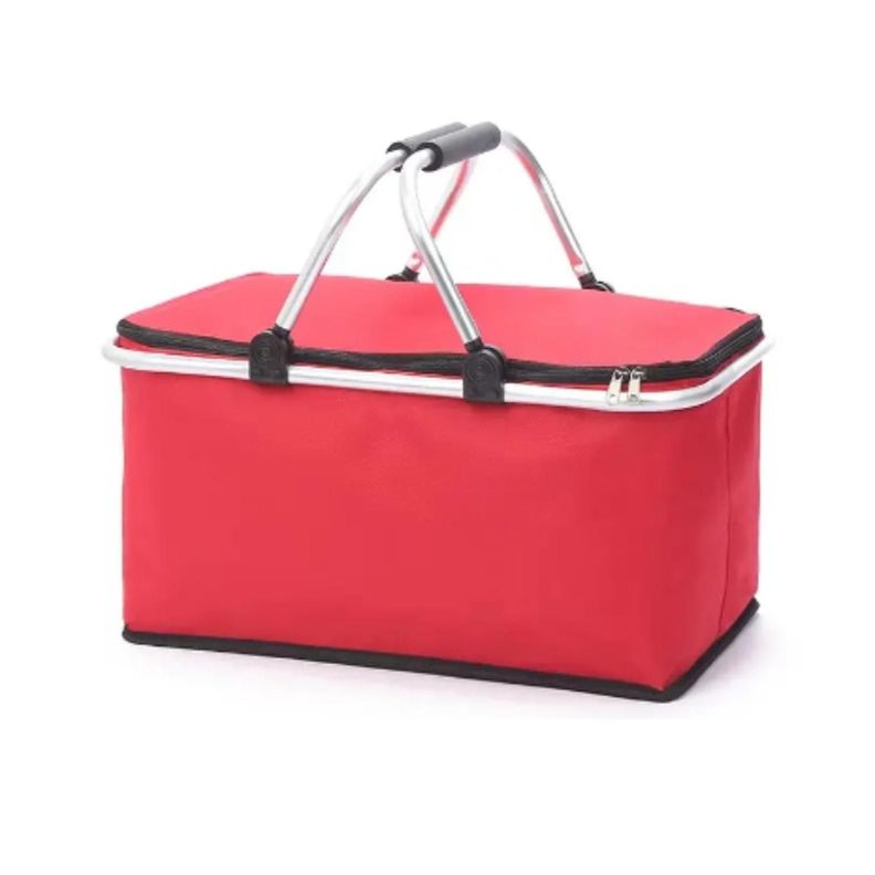 Bolso Termico Plegable Rojo Cooler Canasta Picnic-0