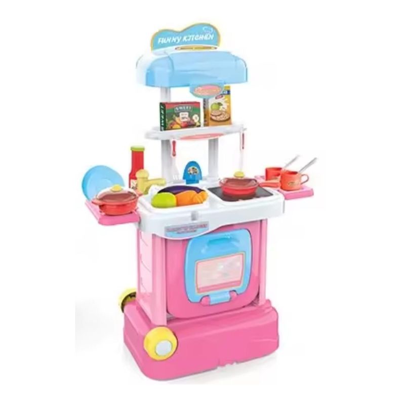 Cocina Juguete Infantil Con Maleta Luz y Sonido 15 Piezas-0
