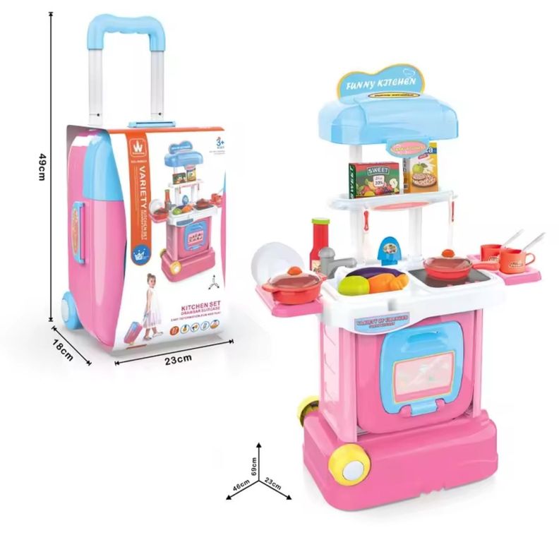 Cocina Juguete Infantil Con Maleta Luz y Sonido 15 Piezas-4