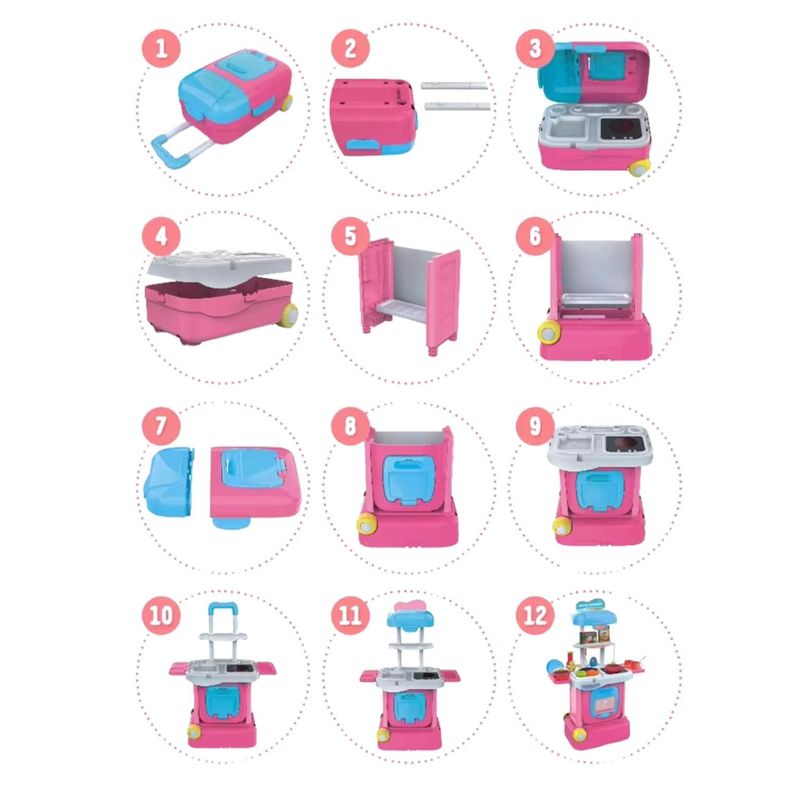 Cocina Juguete Infantil Con Maleta Luz y Sonido 15 Piezas-9