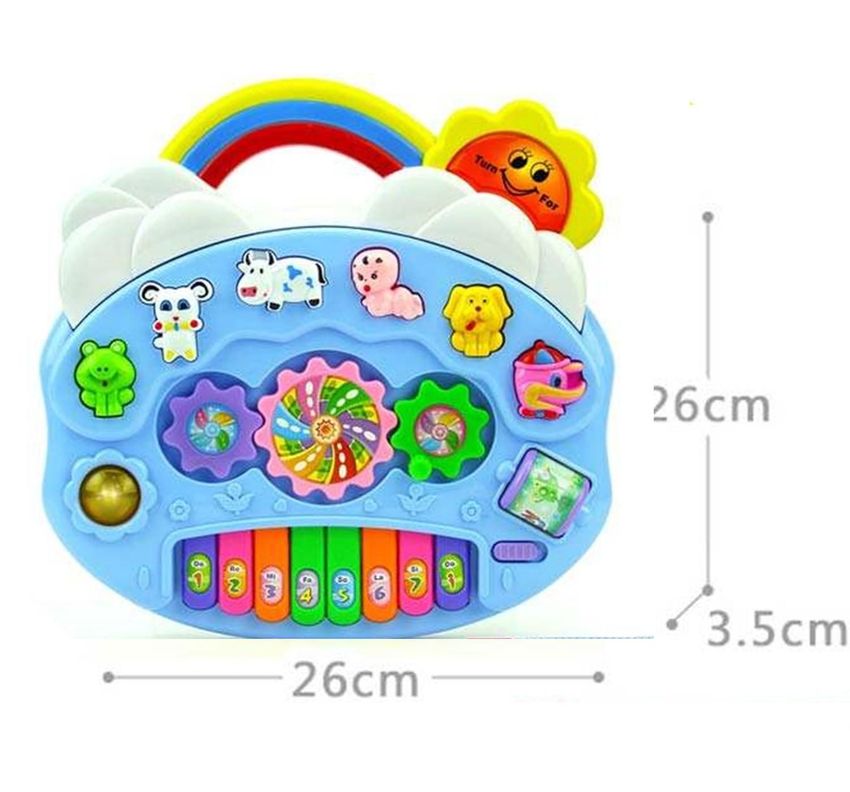 Teclado Infantil Musical Piano Interactivo Rainbow Celeste-1