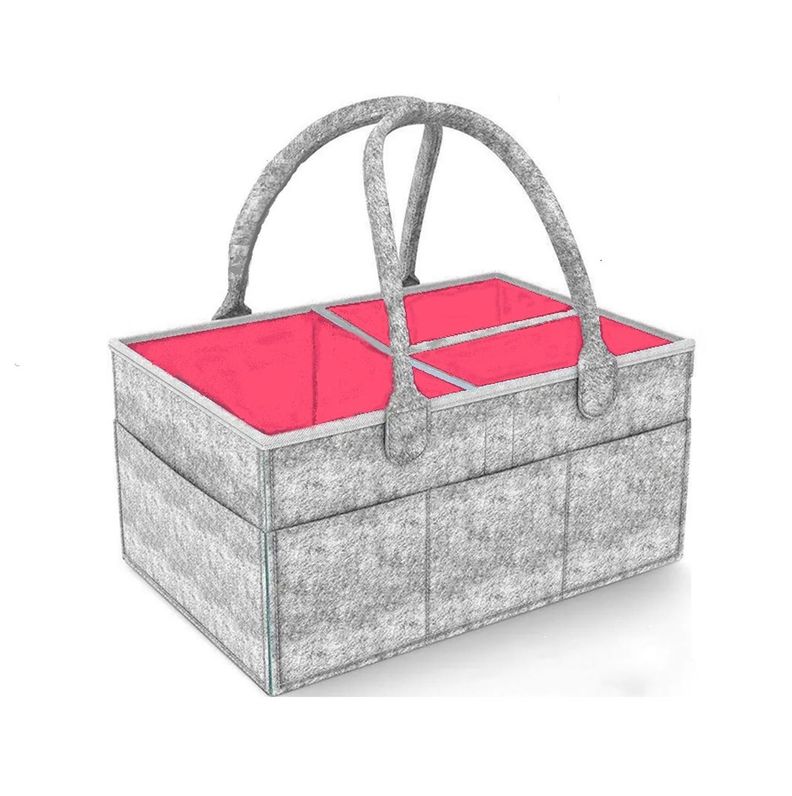 Organizador De Pañales Deluxe Para Mudador Rosa-0