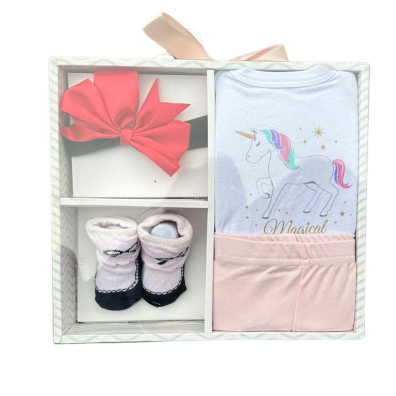 Set Bebe Ajuar Recien Nacido 4 Piezas En Caja Regalo Niña-0