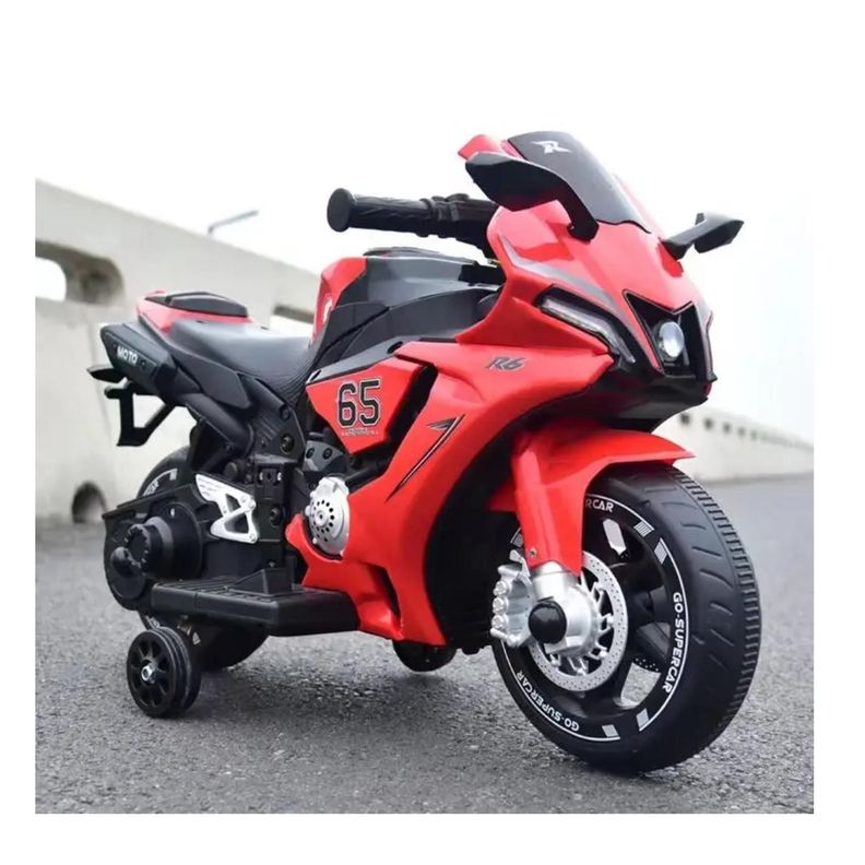 Moto Electrica Auto Juguete A Bateria Luz Sonido 668-2 Roja-2