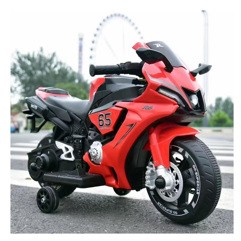 Moto Electrica Auto Juguete A Bateria Luz Sonido 668-2 Roja-3