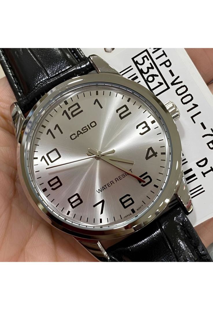 Reloj Mtp-V001l-7b Hombre Analogo Cuero-2