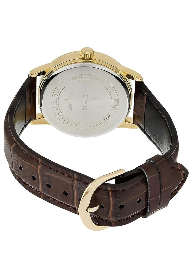 Reloj Mtp-V002gl-1b Hombre Analogo Cuero-1