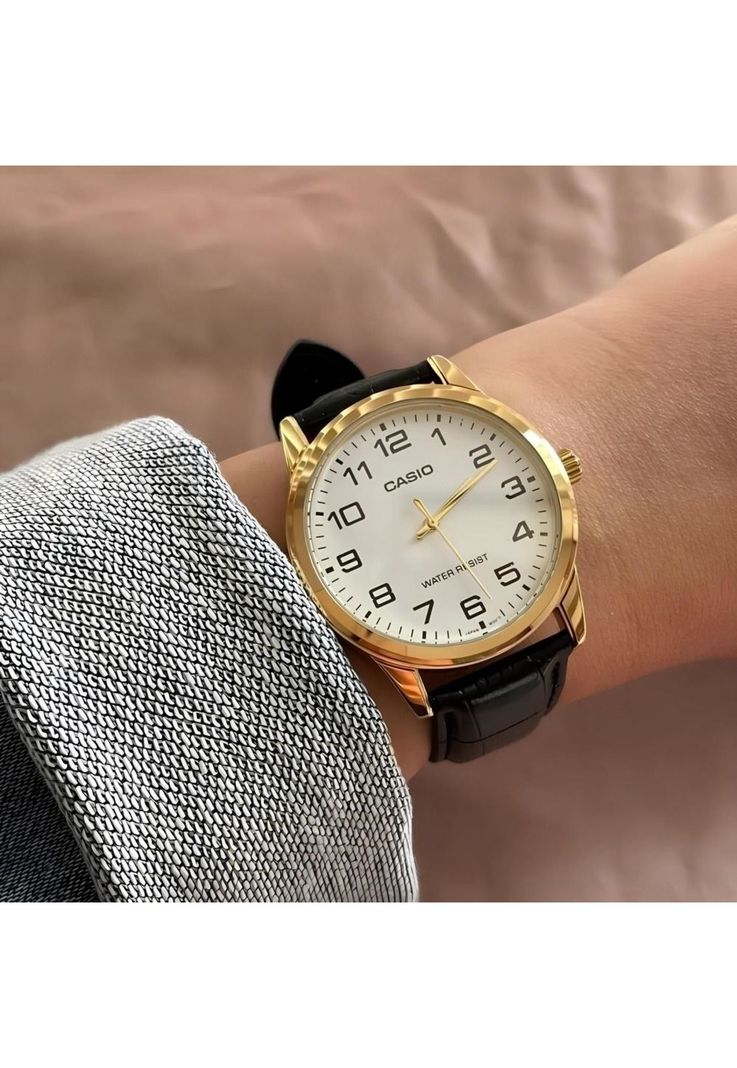 Reloj Mtp-V001gl-7b Hombre Analogo Cuero-2