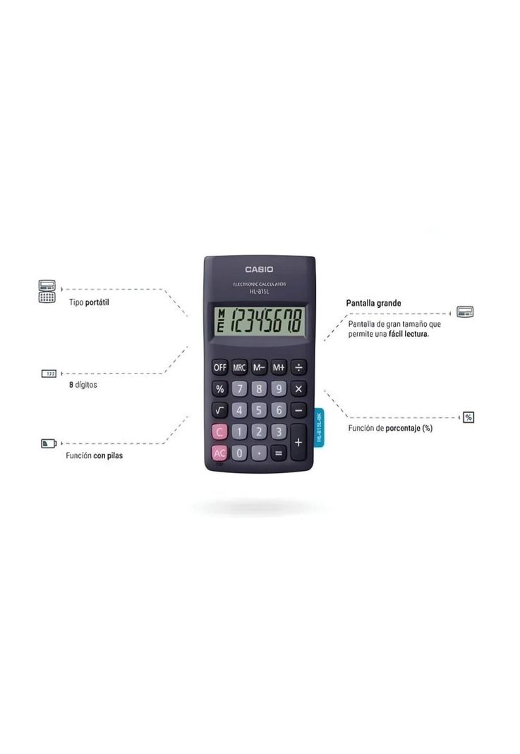 Calculadora Hl-815l-Bk De Bolsillo-2