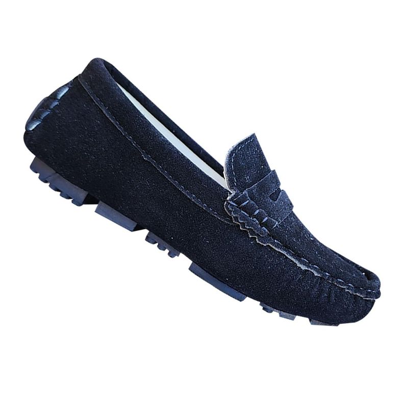 Zapato Mocasin Casual De Niños Suela Plana Ligero Negro 7475-0